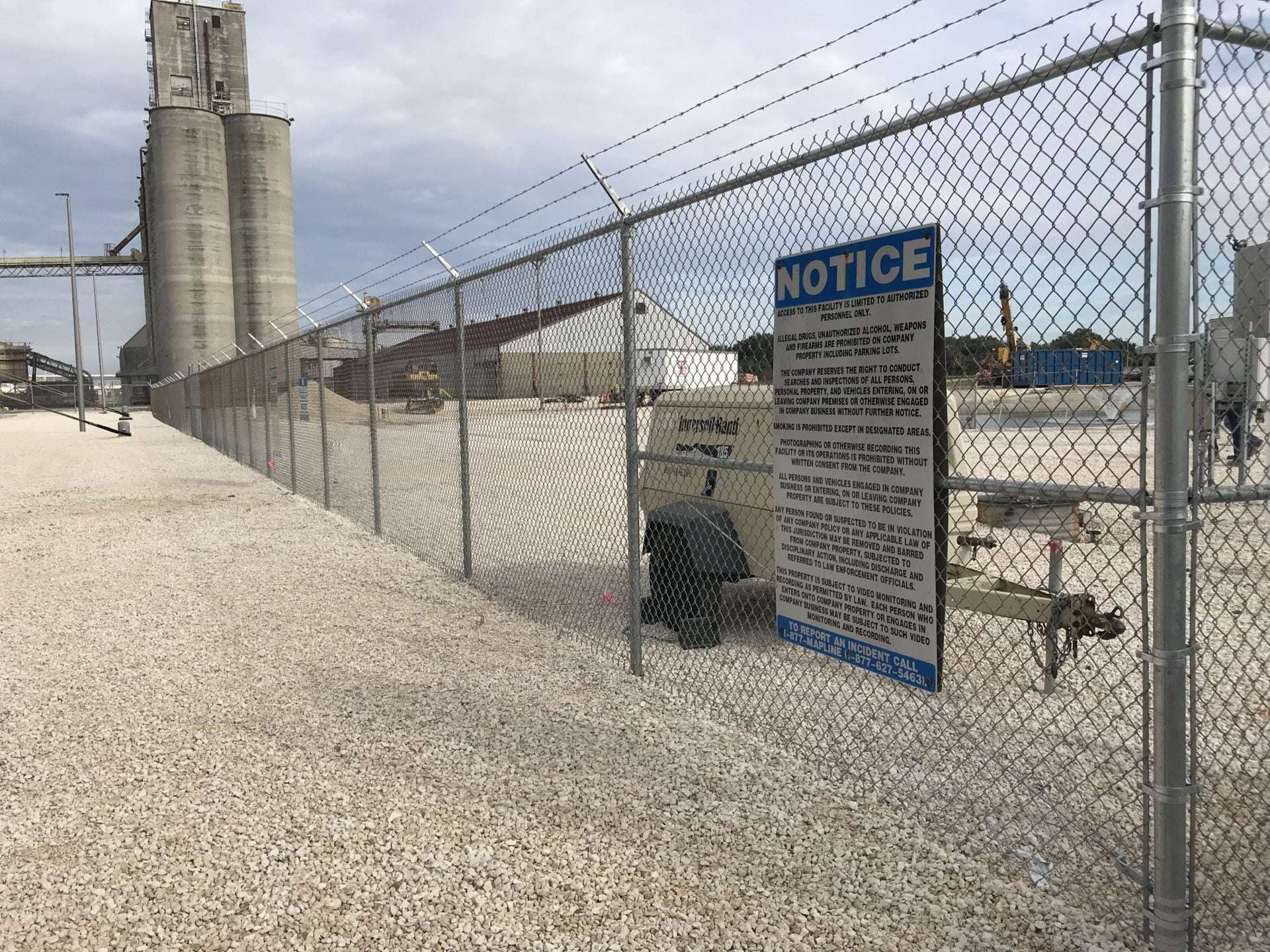 Security fencing around an operational site
