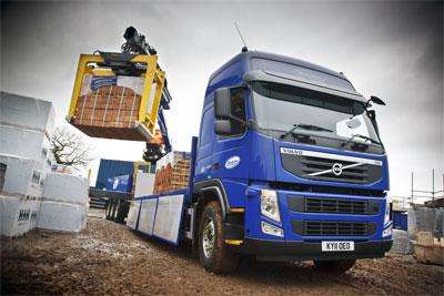 Construction materials being delivered