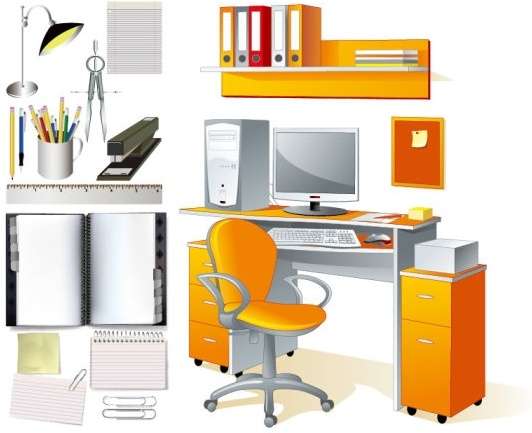 Office supplies prepared for distribution